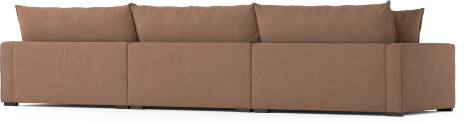 Rossi - 4-sits soffa med schäslong XL höger - Orange