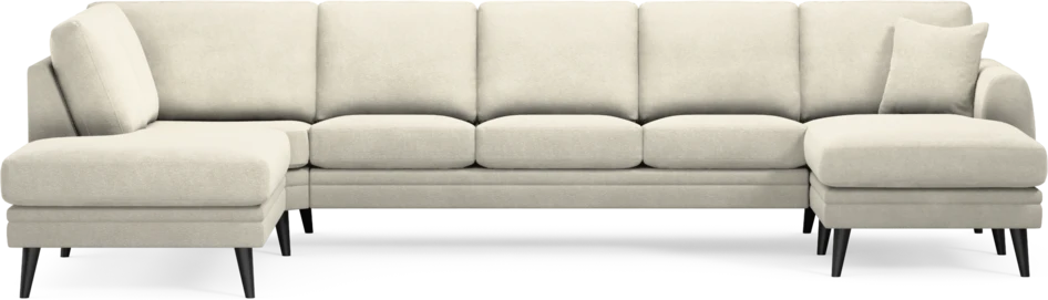 Eden - 3-sits soffa med divan vänster och schäslong höger - Vit