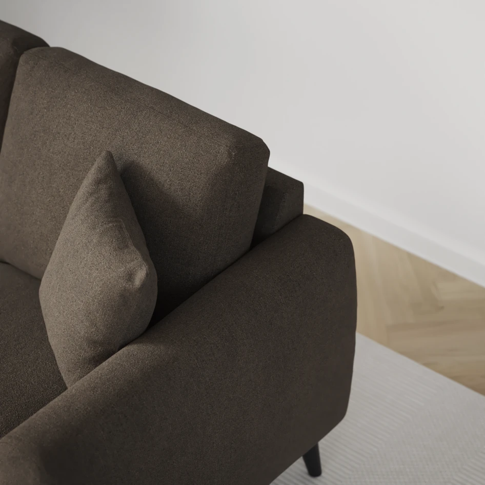 Eden - 3-sits soffa svängd - Brun
