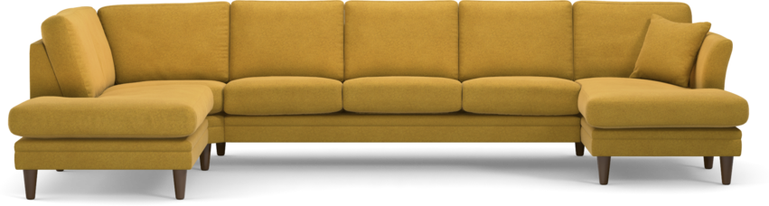 Eden - 3-sits soffa med divan vänster och schäslong höger - Gul