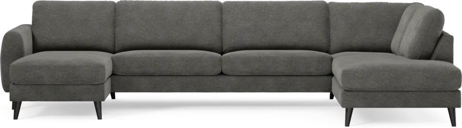 Bridge - 3-sits soffa med schäslong vänster och divan höger - Grå