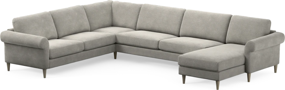 Bridge - Hörnsoffa, 2+3-sits med schäslong höger - Grå