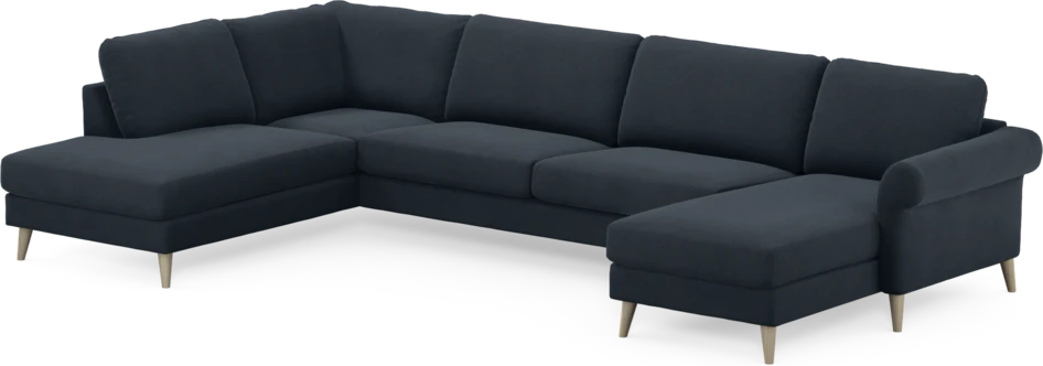 Bridge - 3-sits soffa med divan vänster och schäslong höger - Blå