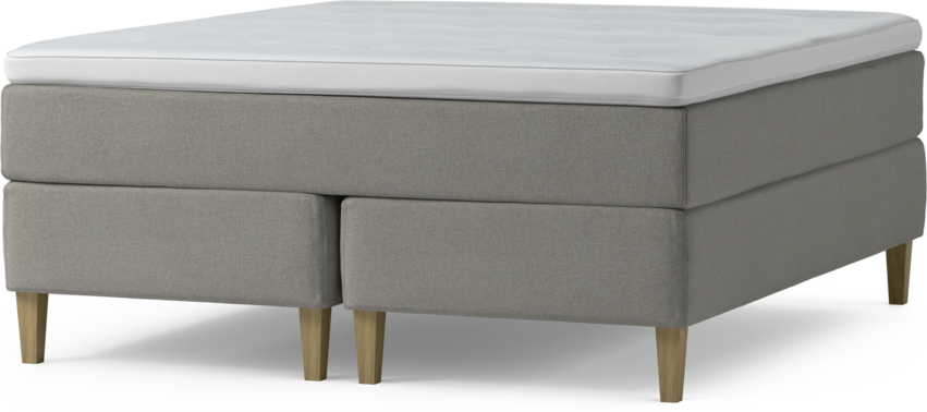 Delux Dream - Kontinentalsäng, dubbelsäng med bäddmadrass och sängben - Grå