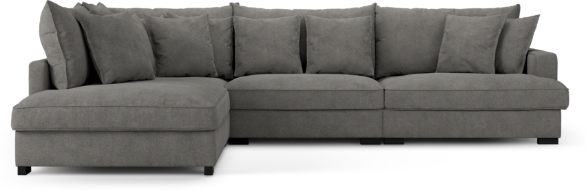 Rossi - 3-sits soffa med divan vänster - Grå