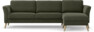 Bridge - 3-sits soffa med schäslong höger - Grön