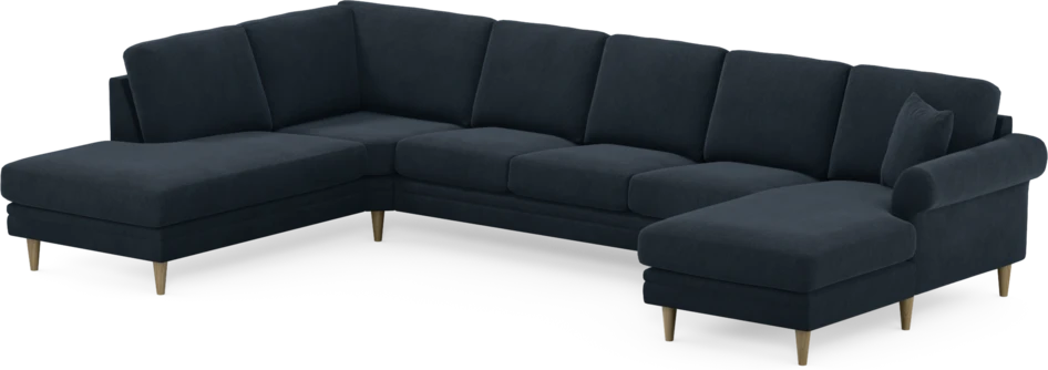 Eden - 3-sits soffa med divan vänster och schäslong höger - Blå