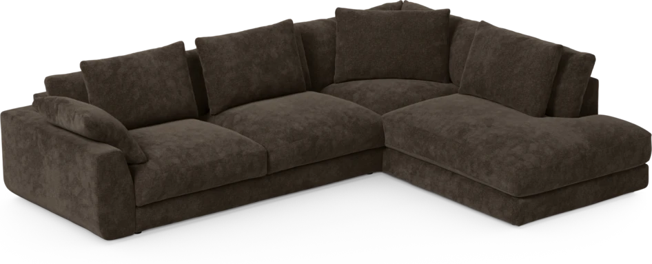 Amie - 3-sits med divan höger - Brun