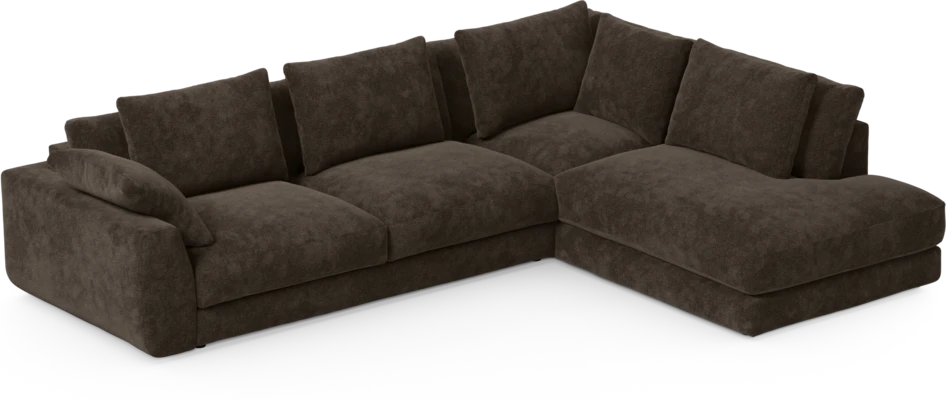Amie - 3-sits med divan höger - Brun