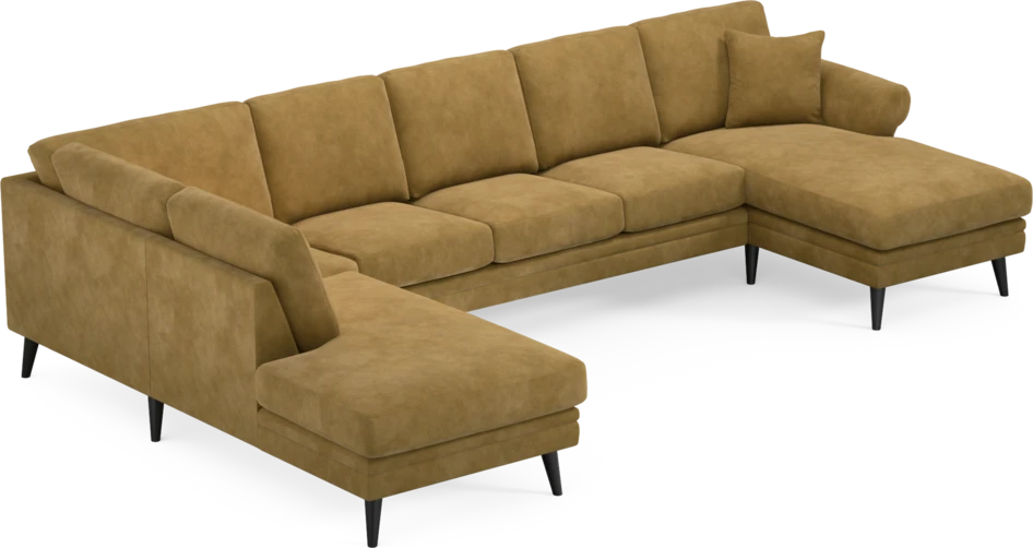 Eden - 3-sits soffa med divan vänster och schäslong höger - Gul