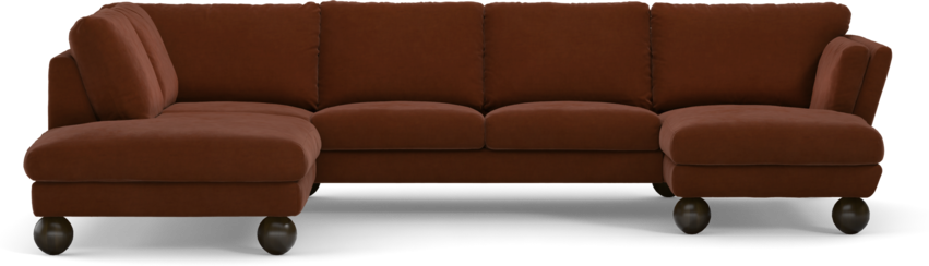 Madison Lux - 2-sits soffa med divan vänster och schäslong höger - Orange