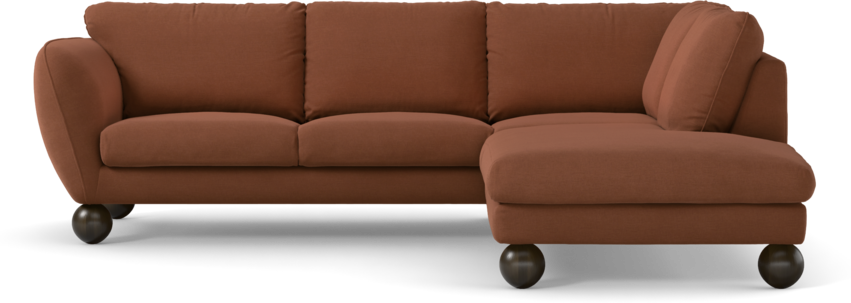 Madison Lux - 2-sits soffa med divan höger - Röd