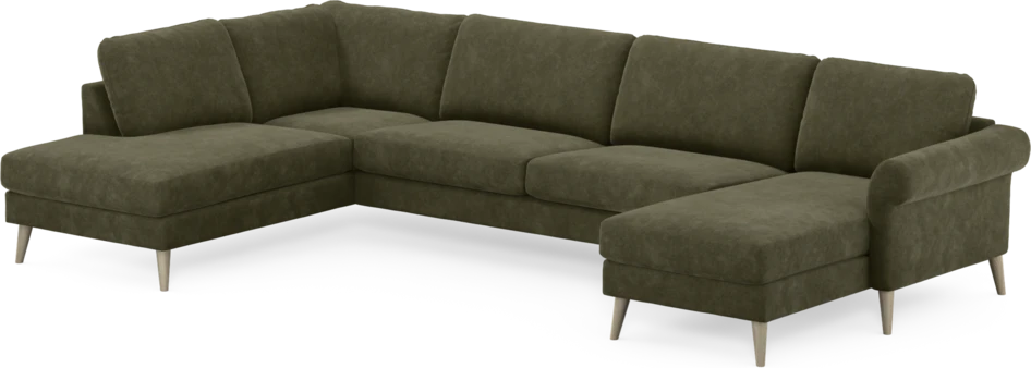 Bridge - 3-sits soffa med divan vänster och schäslong höger - Grön
