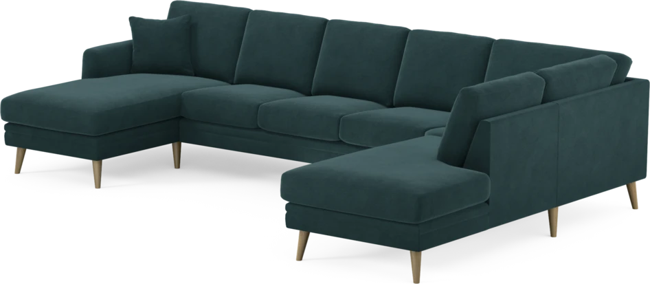 Eden - 3-sits soffa med schäslong vänster och divan höger - Blå
