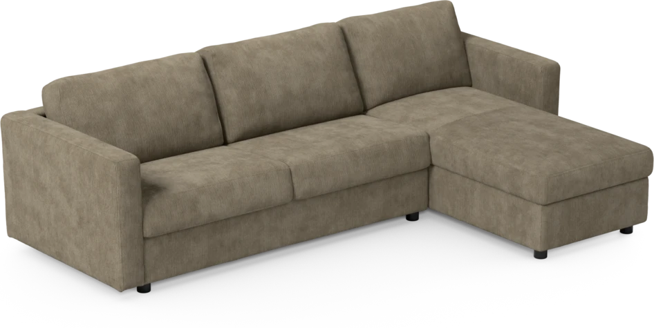 Lindö - Bäddsoffa 2,5-sits med schäslong, vändbar - Beige