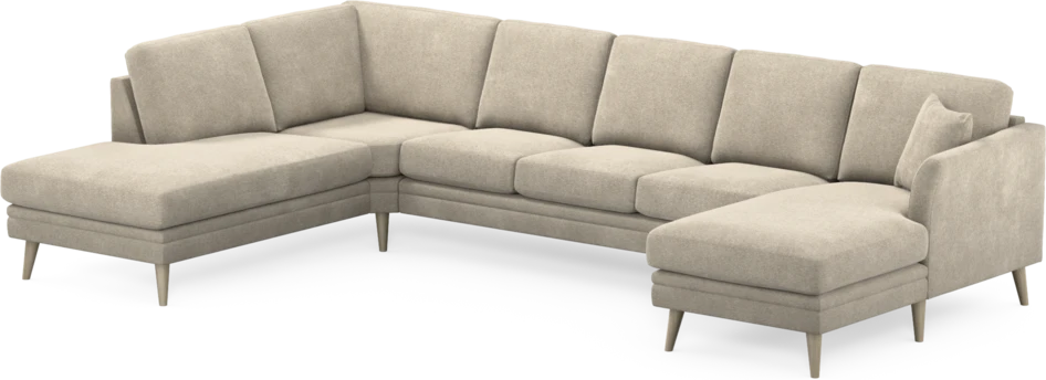 Eden - 3-sits soffa med divan vänster och schäslong höger - Beige