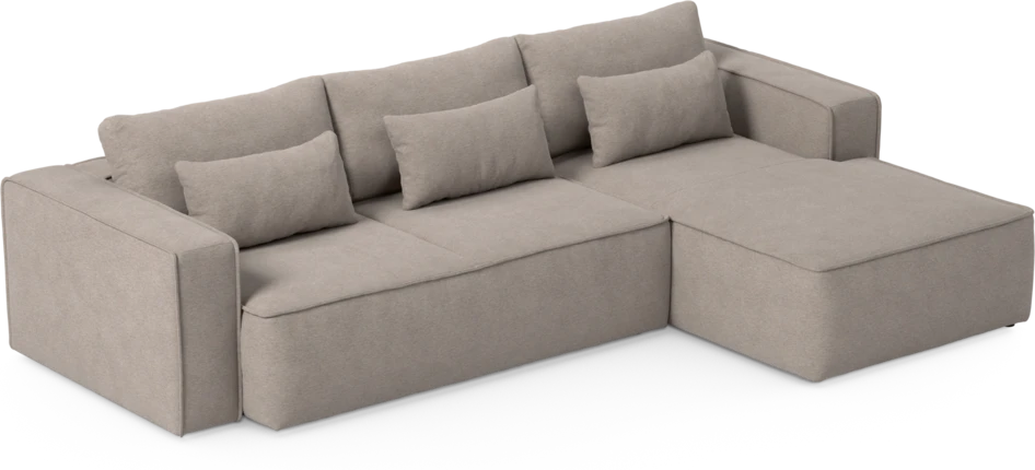Ide - Bäddsoffa 3-sits med schäslong höger - Beige