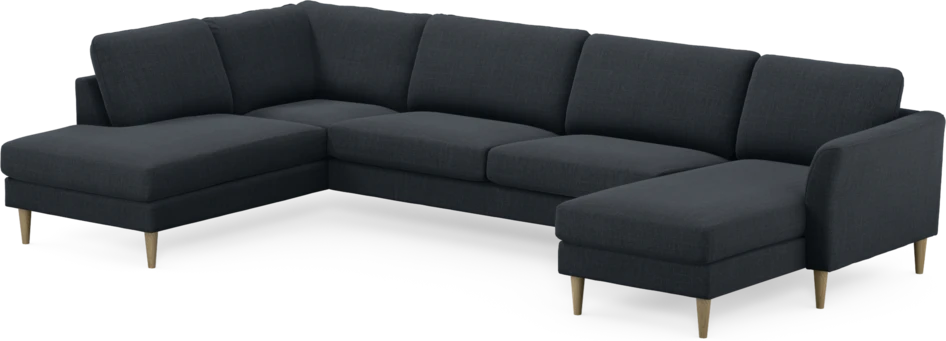 Bridge - 3-sits soffa med divan vänster och schäslong höger - Blå