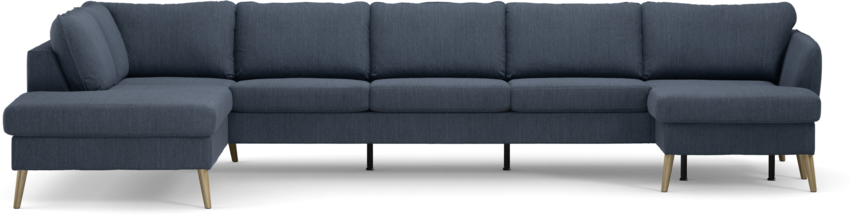 County - 4-sits soffa med divan vänster och schäslong höger - Blå