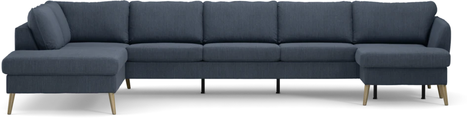 County - 4-sits soffa med divan vänster och schäslong höger - Blå