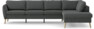 County - 3-sits soffa med divan höger - Grå