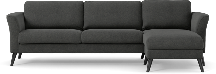 Bridge - 3-sits soffa med schäslong höger - Svart