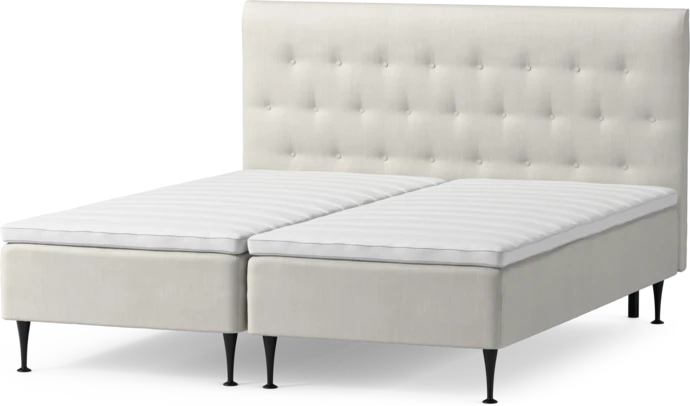 Roma Family, Ramsäng, dubbelsäng med bäddmadrass och sänggavel låg pikerad, B 160-180