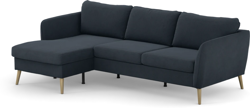 County - 3-sits soffa med flyttbar schäslong - Blå