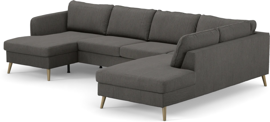 County - 3-sits soffa med schäslong vänster och divan höger - Brun