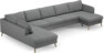 County - 4-sits soffa med divan vänster och schäslong höger - Grå