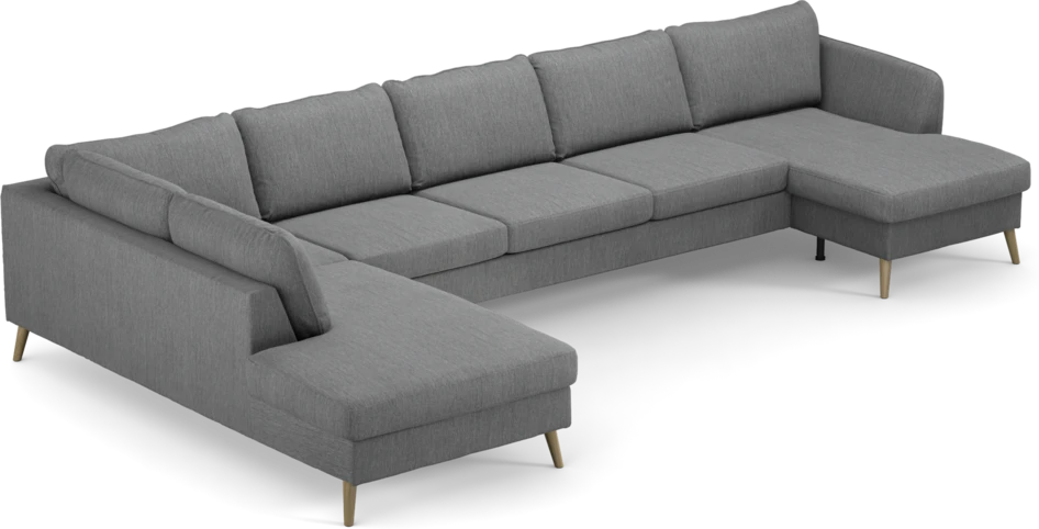 County - 4-sits soffa med divan vänster och schäslong höger - Grå