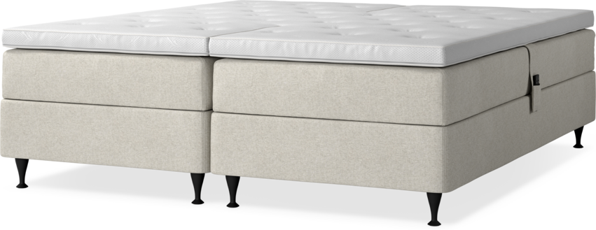 Delux Sense - Ställbar säng, dubbelsäng med bäddmadrass - Beige