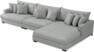 Rossi - 4-sits soffa med schäslong XL höger - Grå