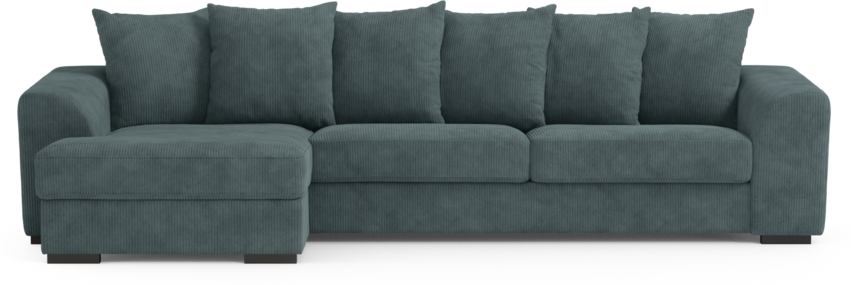 Town - 3-sits soffa med schäslong vänster - Blå