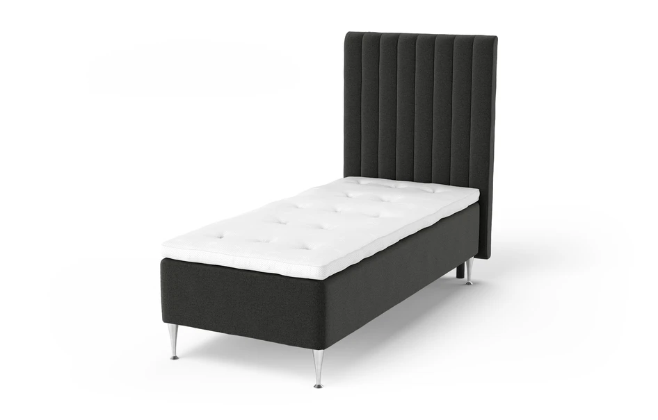 Dream Delux - Ramsäng, enkelsäng med bäddmadrass Sleep Delux vit - Svart