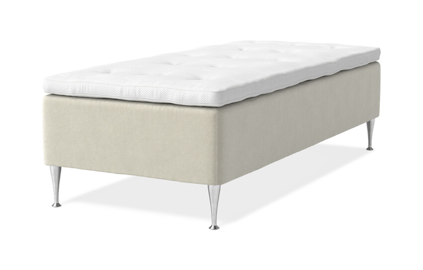 Dream Delux - Ramsäng, enkelsäng med bäddmadrass Sleep Delux vit - Beige