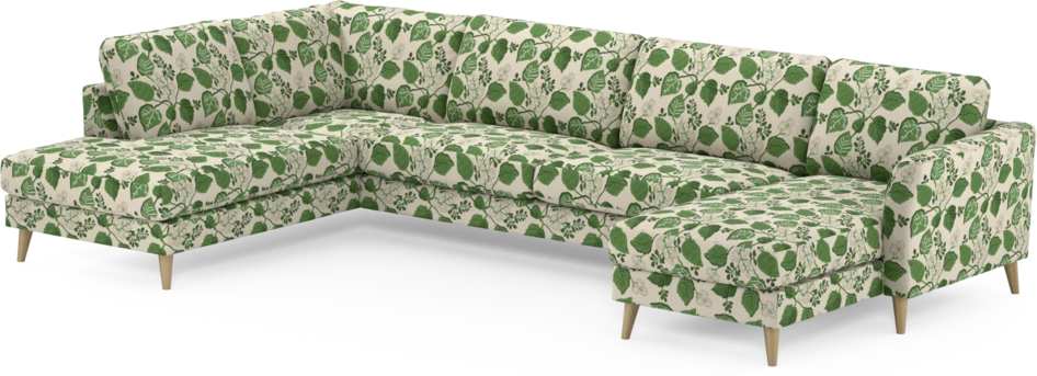 Bridge - 3-sits soffa med divan vänster och schäslong höger - Grön