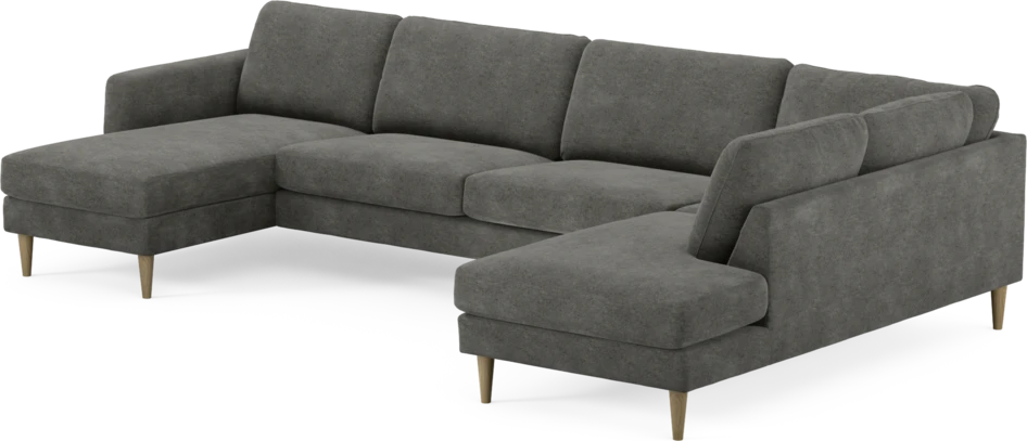 Bridge - 3-sits soffa med schäslong vänster och divan höger - Grå