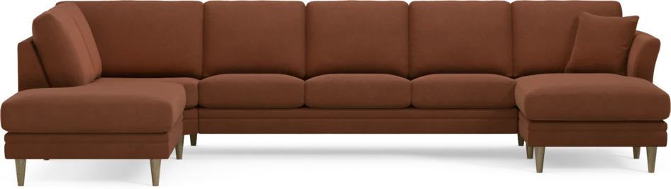 Eden - 3-sits soffa med divan vänster och schäslong höger - Orange