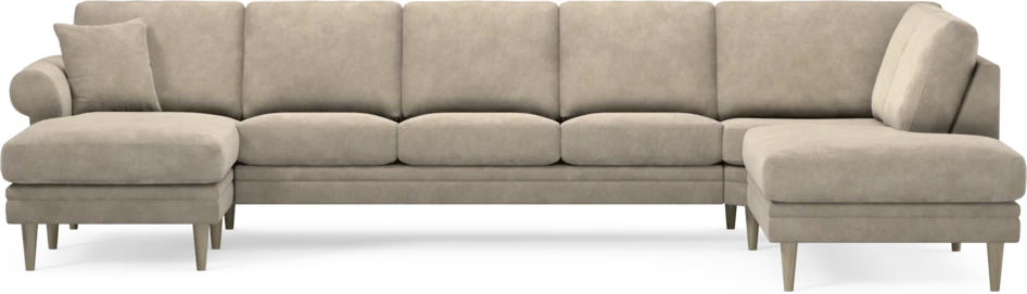 Eden - 3-sits soffa med schäslong vänster och divan höger - Beige