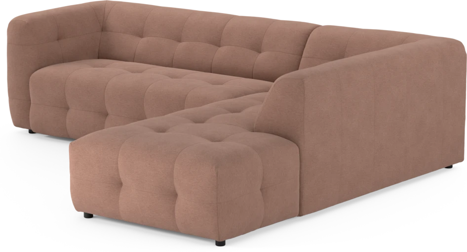 Bella - 3-sits soffa med divan höger - Rosa