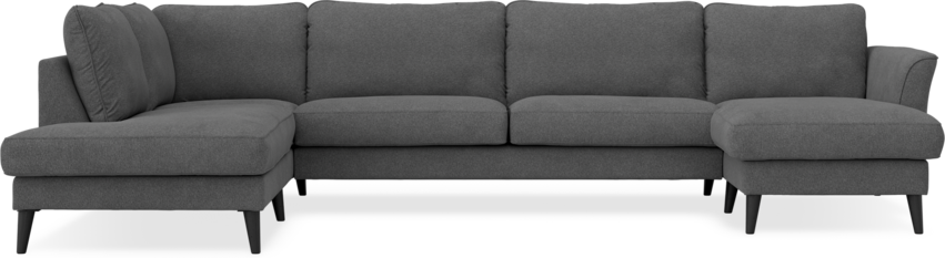 Bridge - 3-sits soffa med divan vänster och schäslong höger - Svart