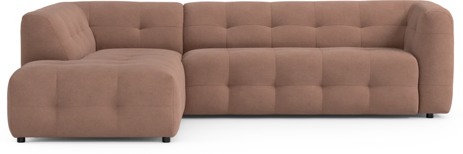 Bella - 3-sits soffa med divan vänster - Rosa