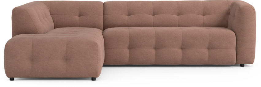 Bella - 3-sits soffa med divan vänster - Rosa