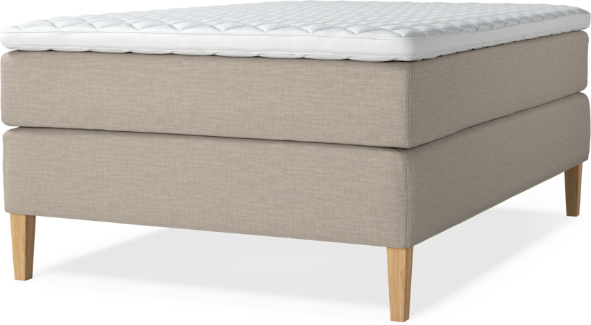 Delux Dream - Kontinentalsäng, enkelsäng 140 cm med bäddmadrass - Beige