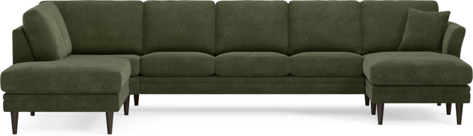 Eden - 3-sits soffa med divan vänster och schäslong höger - Grön