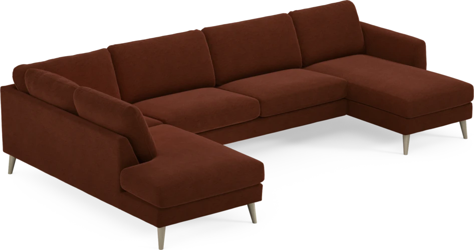 Bridge - 3-sits soffa med divan vänster och schäslong höger - Orange