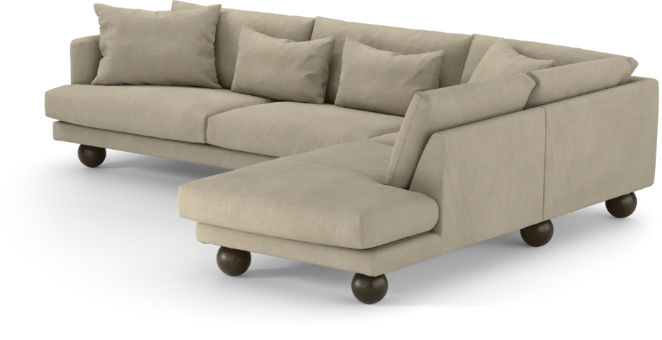 Harper - 3-sits soffa med divan höger - Beige