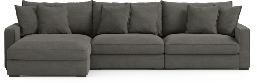 Rossi - 3-sits soffa med schäslong vänster - Grå