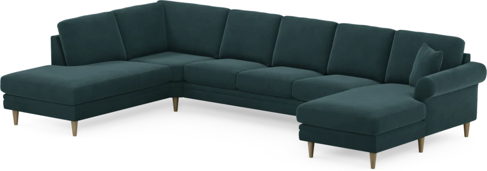 Eden - 3-sits soffa med divan vänster och schäslong höger - Blå